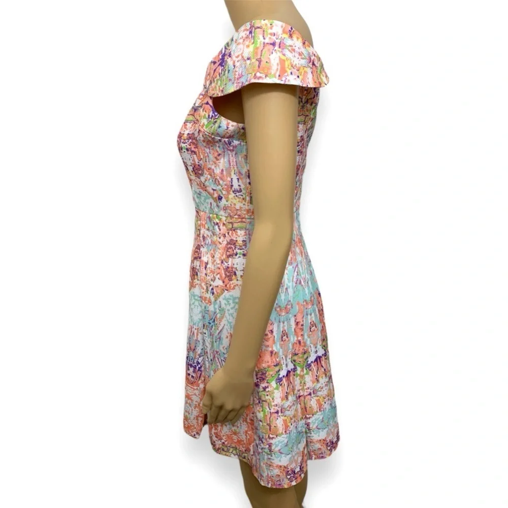 Gianni Bini Orchid Blossom Fit & Flare Pleated Cocktail Mini Dress Size S - Picture 7 of 14